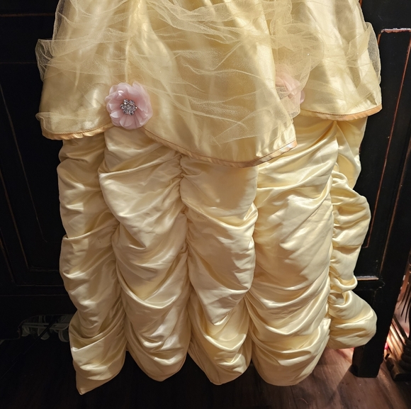 DISNEY BELLE Gold Satin & Tulle Princess Costume Dress. Size 7/8. - Picture 5 of 10